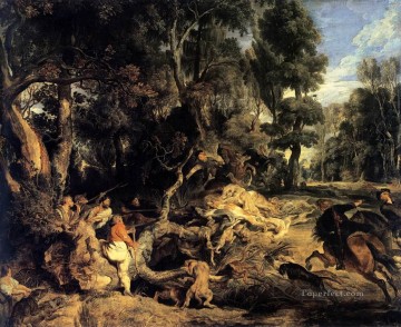 Pedro Pablo Rubens Painting - Caza del jabalí Peter Paul Rubens